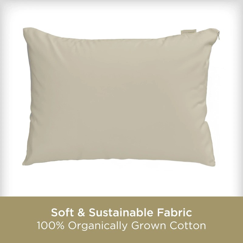 AllerEase Organic Zippered Allergy Pillow Protector, 2-pack gallery