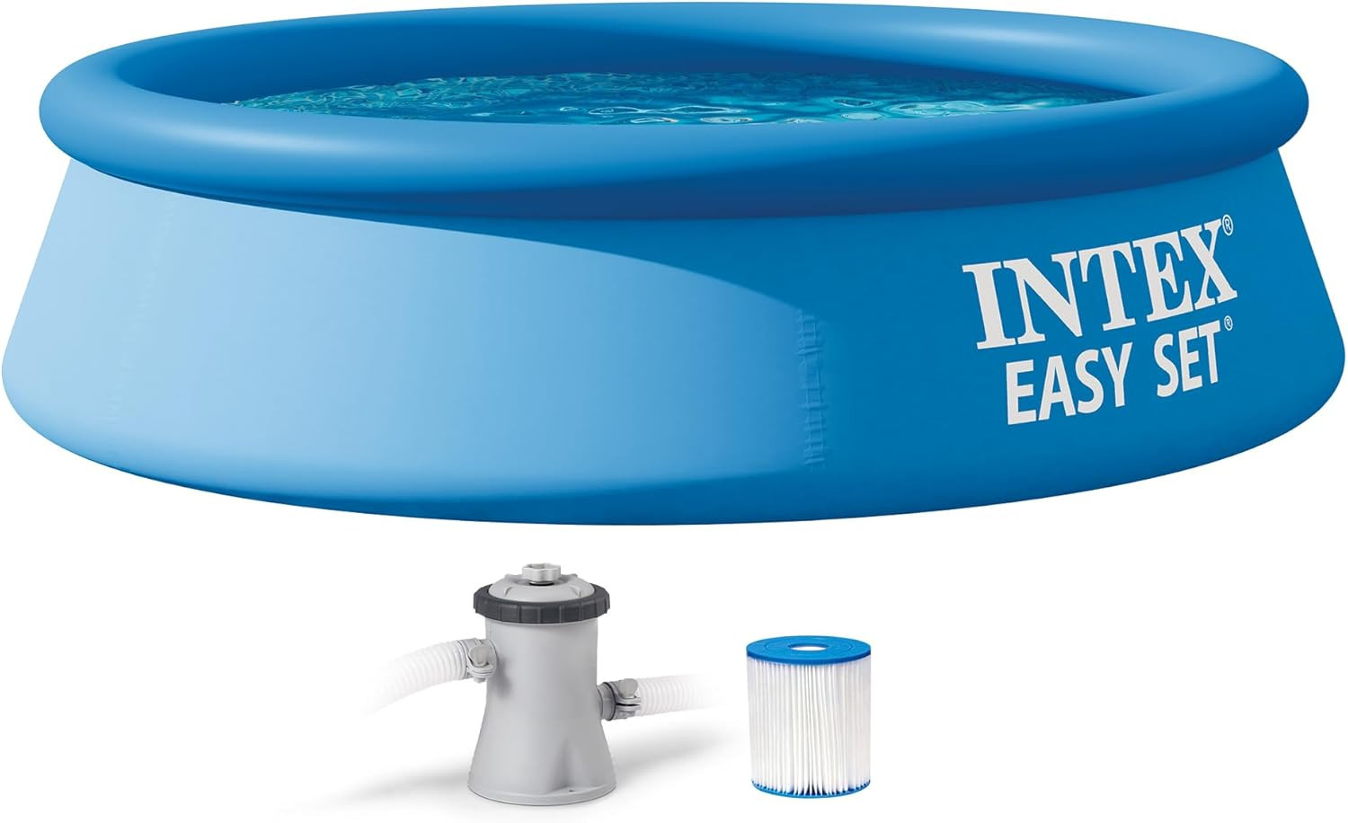Intex Easy Set 8 Ft X 24In above Ground Pool Set, round Inflatable Swimming Pool gallery