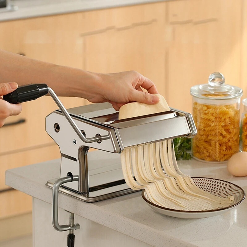 Stainless Steel Fresh Pasta Maker Roller Machine for Spaghetti Noodle Fettuccine gallery