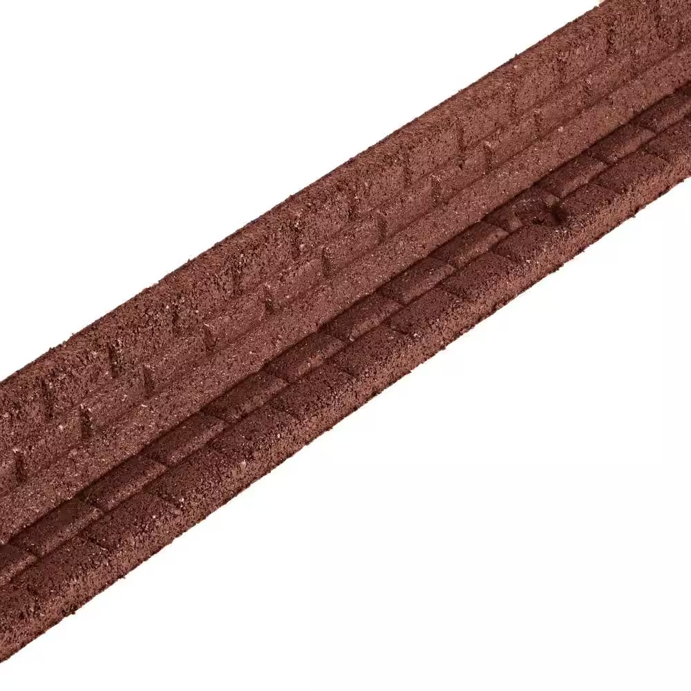 48 In. X 3 In. X 3 In. Red Brickface Rubber Landscape Edging (6-Pack) gallery
