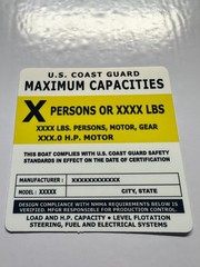 Custom Boat Capacity Plate Decal Sticker | USCG 4×4 Marine Tag 3M