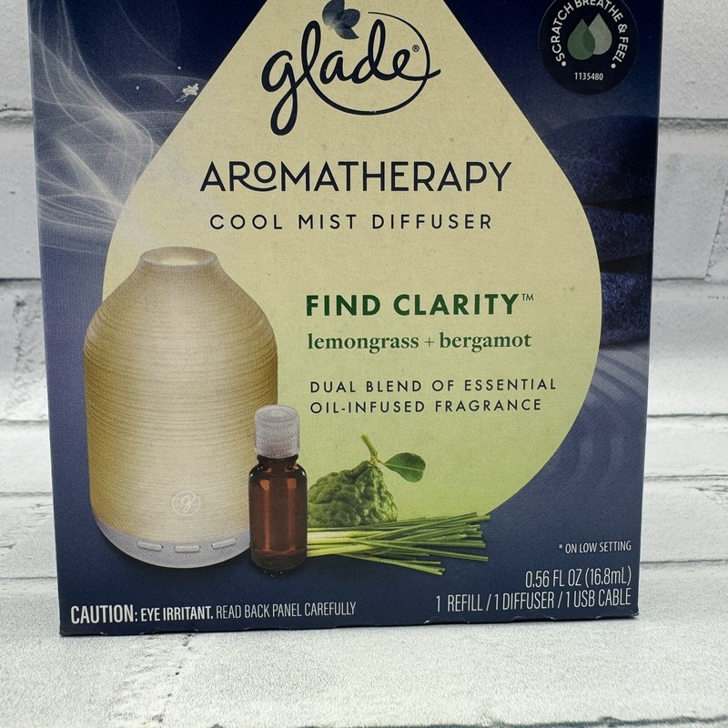 Glade Aromatherapy Cool Mist Oil Diffuser Light Find Clarity Lemongrass Bergamot gallery