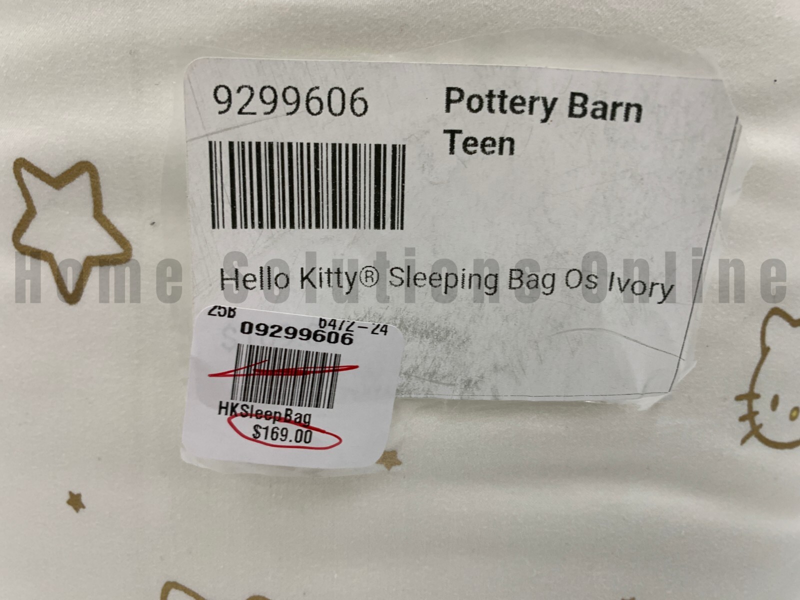 Pottery Barn Teen Hello Kitty Sleeping Bag Ivory 64 x 75 in #A17C gallery