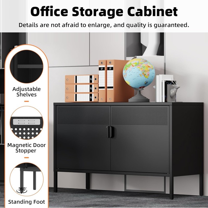 Cofar Storage Cabinets Metal Utility with Adjustable Shelf Living Room Bedroom gallery