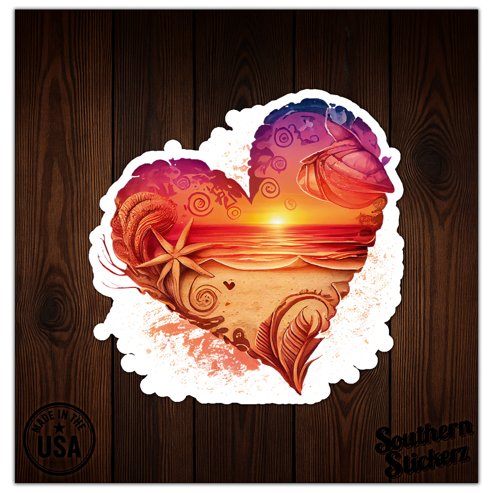 Love Beach Sunset - Vinyl Decal Sticker - Car Window Laptop - ebn8756 gallery