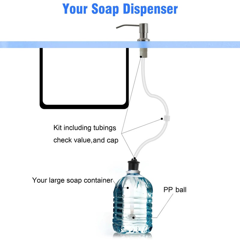 Brass Brushed Nickel Soap Dispenser 47"Extension Tube Kit for Kitchen Sink Pump gallery