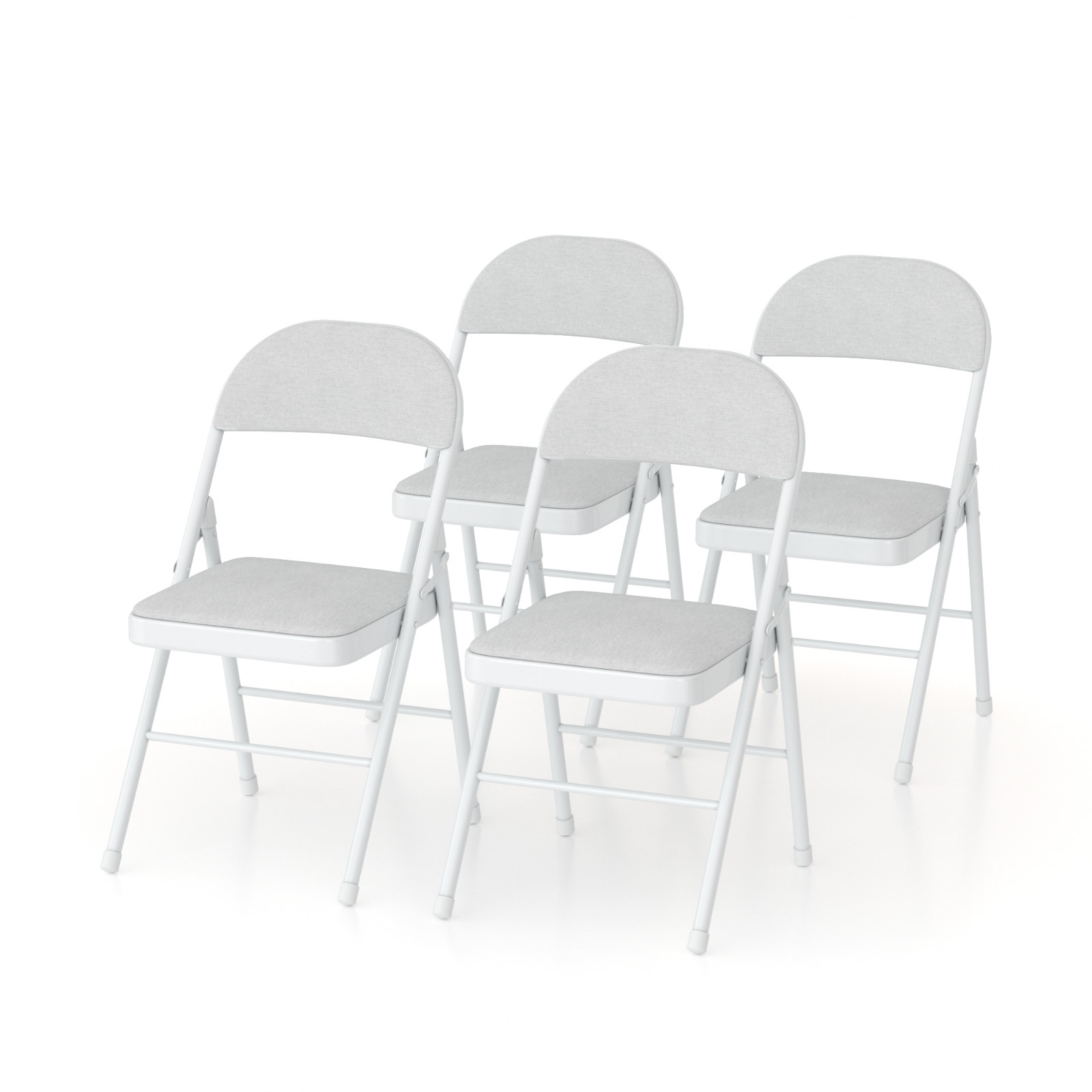 4 Pcs Steel Frame Folding Backrest Chairs 350 LB Weight Capacity Office Stool gallery