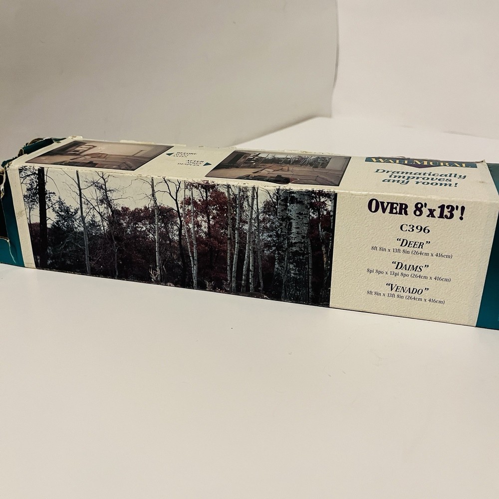 Environmental Graphics Wall Mural Deer C396 8.3ft X 13.8ft Forest Nature Trees