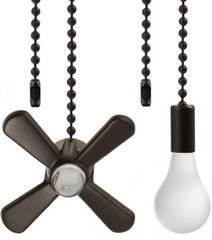 Ceiling Fan Pull Chain Extension Ornaments Chains with Decorative Light Bulb and