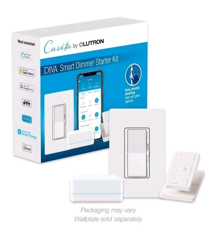 Lutron Diva Smart Dimmer Switch Kit for Caseta Lighting DVRF-BDG-1DP-A NEW gallery