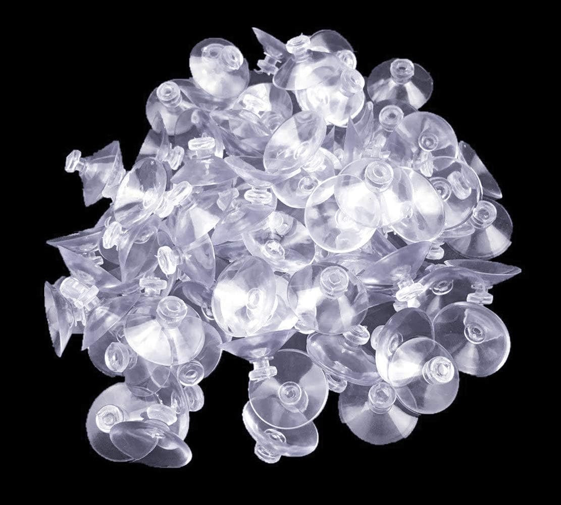 Hyamass 100pcs Mini Clear Plastic Suction Cups Without Hooks (Diameter 20mm) gallery