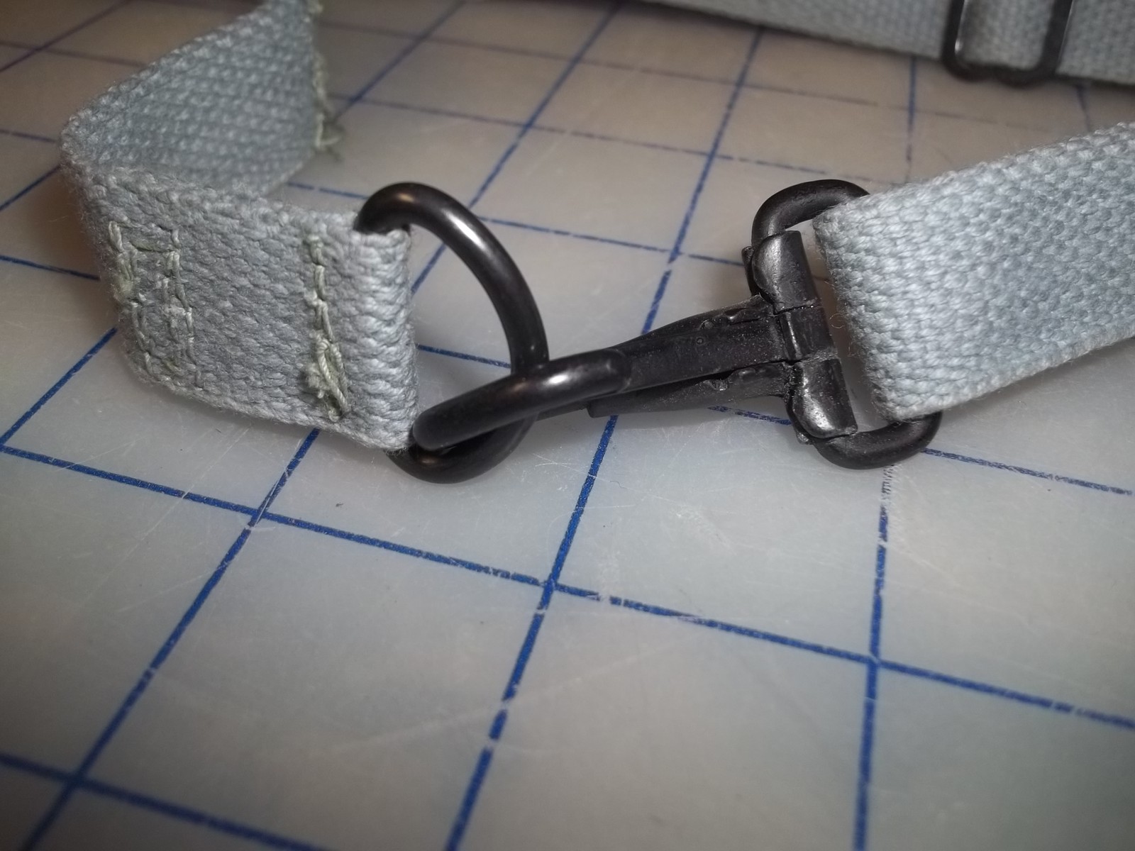 *adjustable USA made military strap grey cotton metal buckles clips 3/4" max 42" gallery
