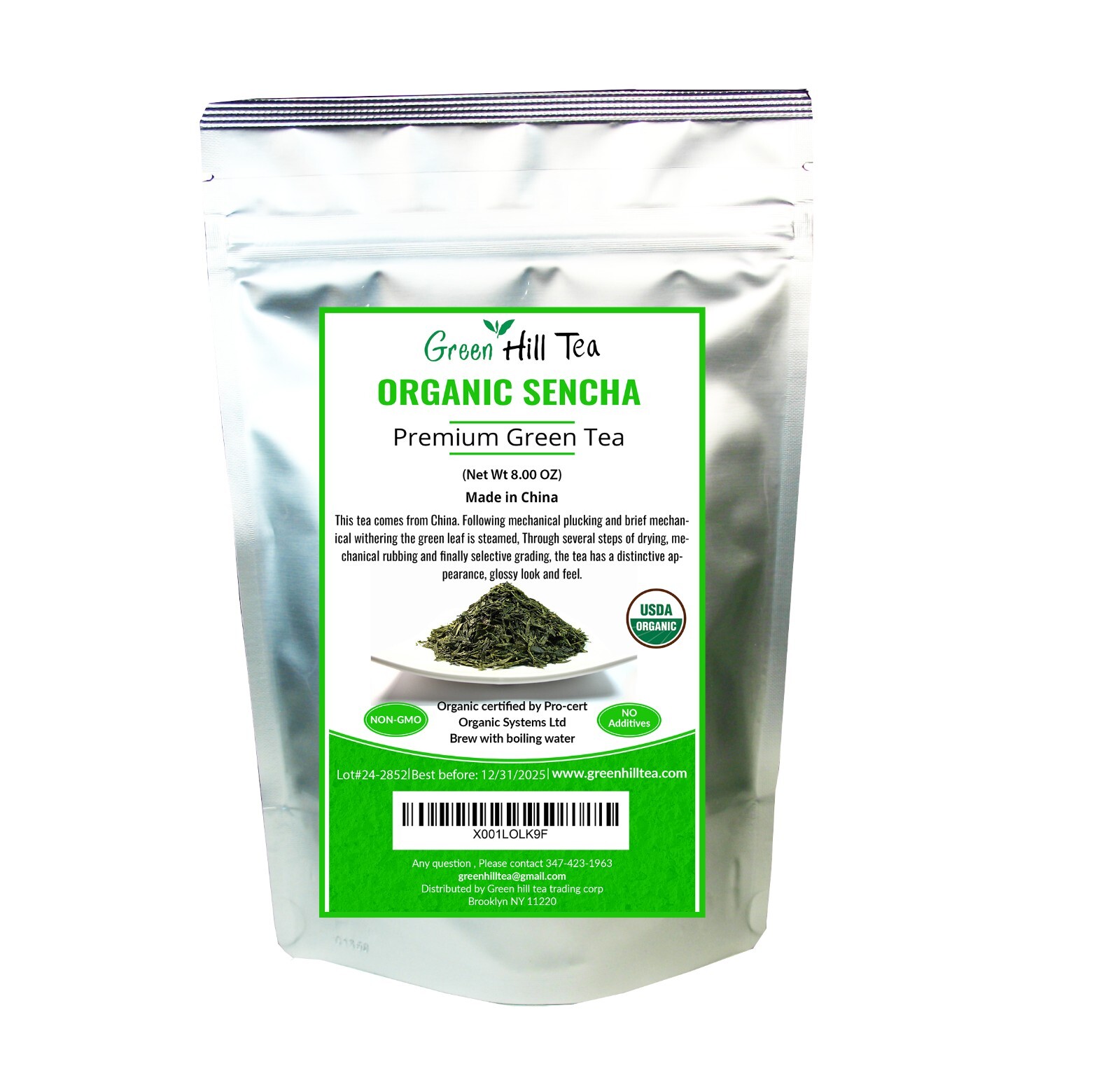Organic Japanese style green tea premium sencha loose leaf tea 1/2 LB bag gallery