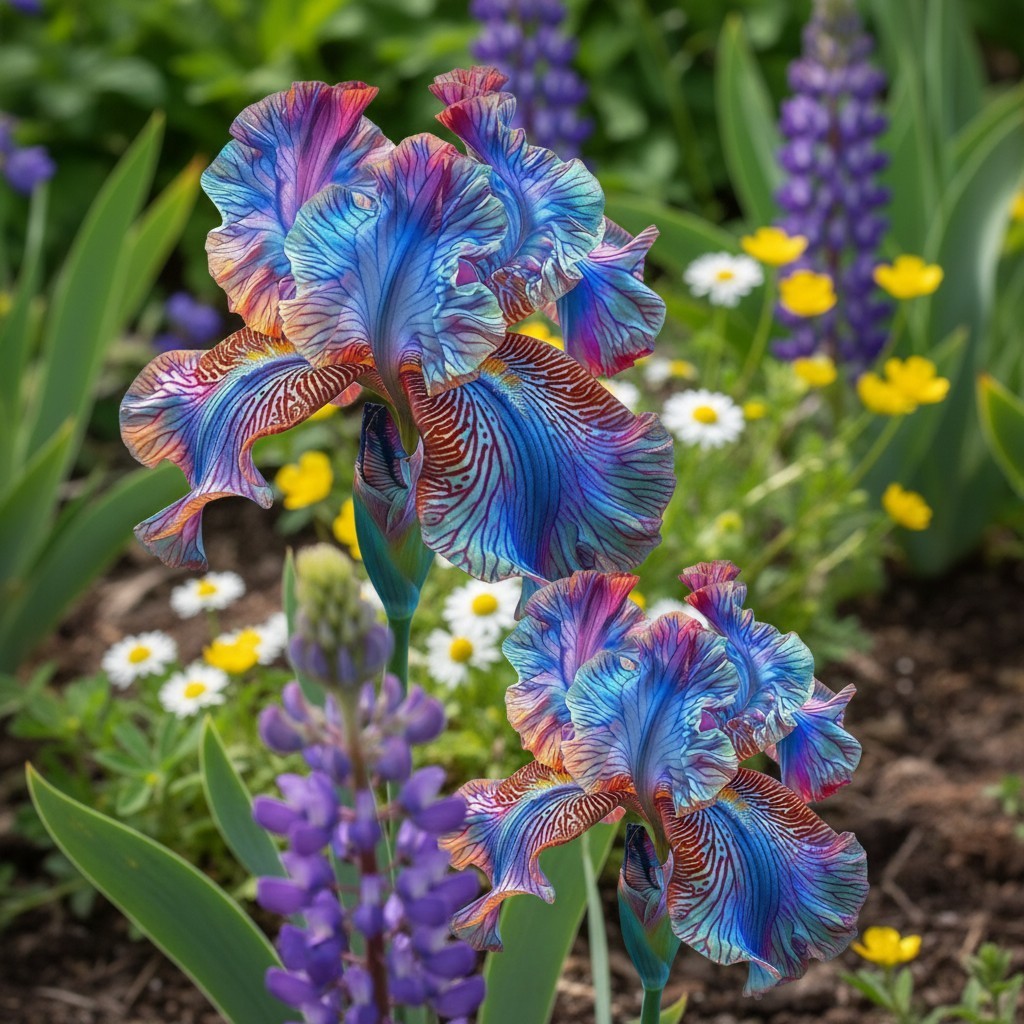 50 Multicolor Iris Flower Seeds – Rare Veined Rainbow Blooms gallery