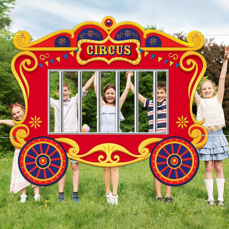 Circus Party Decorations Carnival Cage Shaped Photo Backdrop Circus Photo Boo... gallery