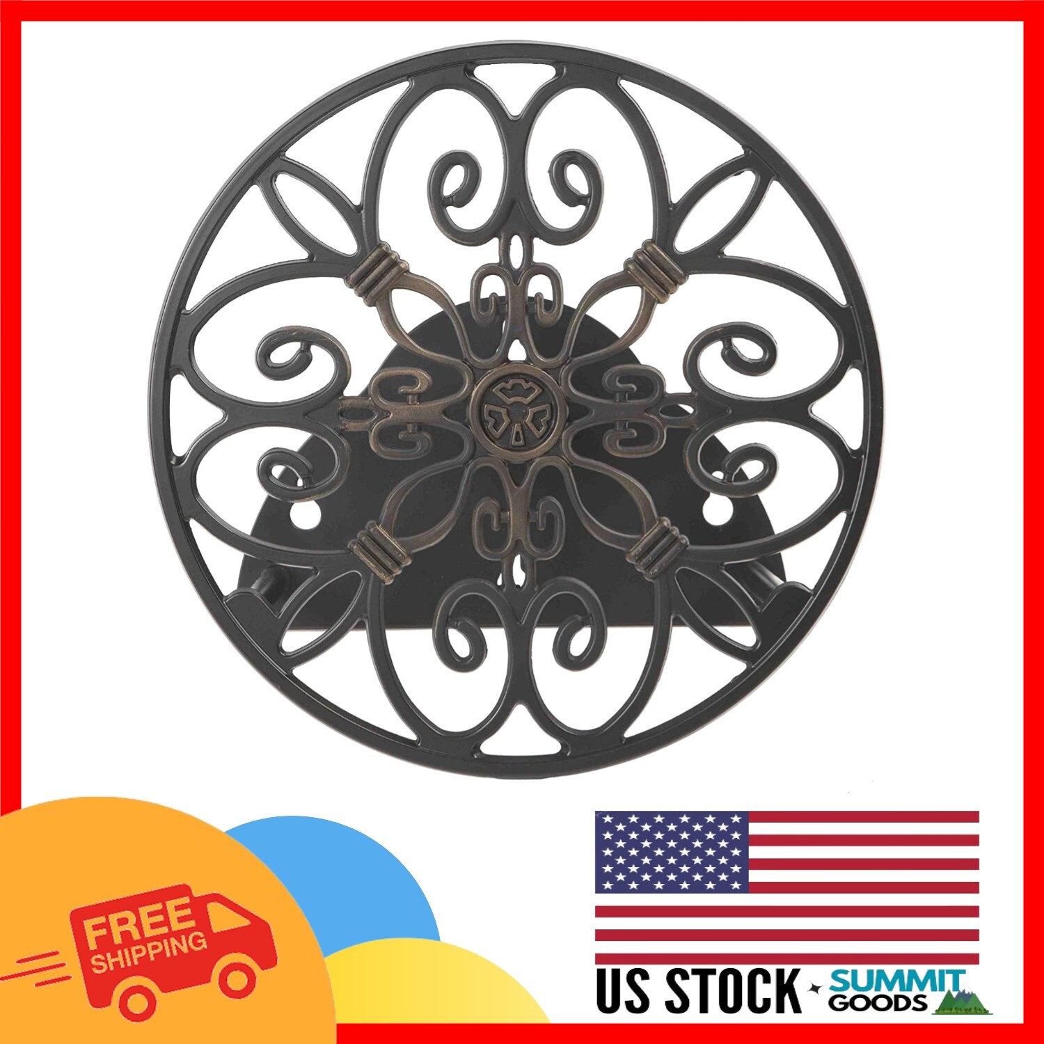 Versatile Decorative Hose Butler - Holds Up to 125 Feet of Garden Hose, Black gallery