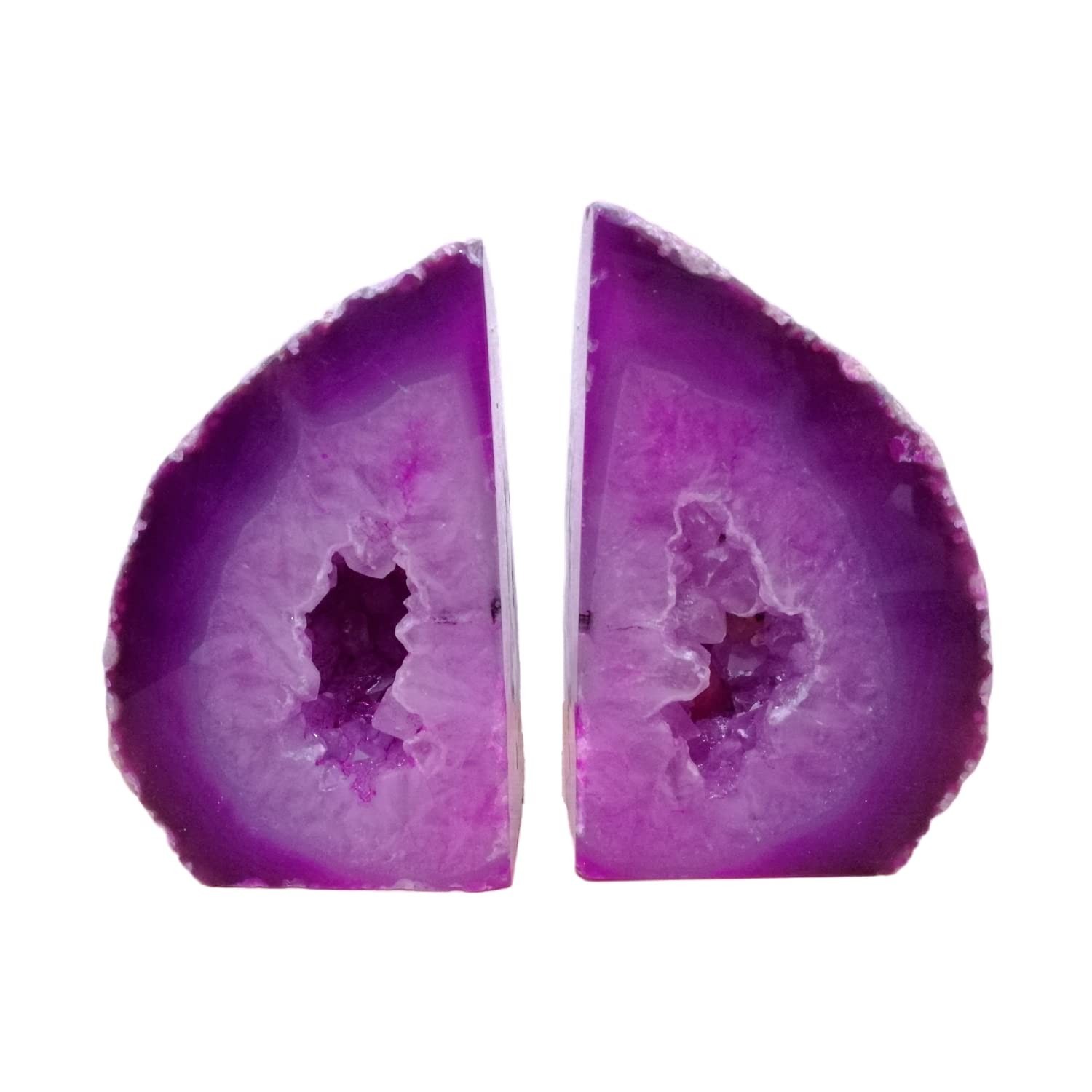 Agate Geode Bookends Dyed Pink 4-5 Lbs Large Stone Bookends 1 Pair Decorative... gallery