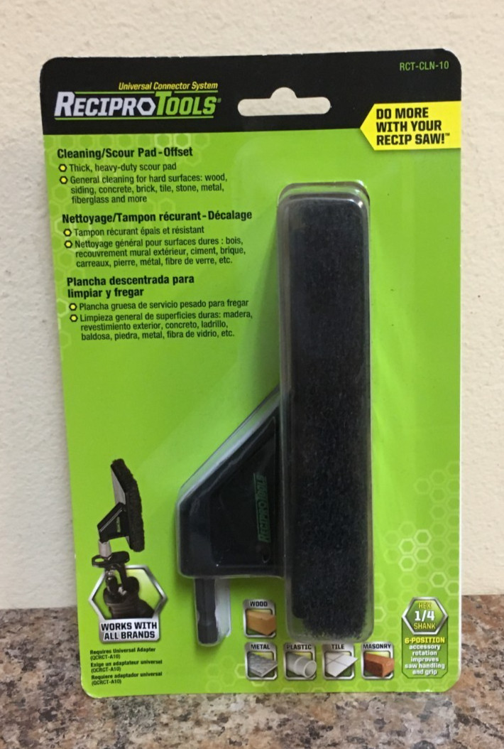 ReciproTools RCT-CLN-10 5 in. Offset Cleaning/Scour Pad 1/4 in. Hex Shank gallery