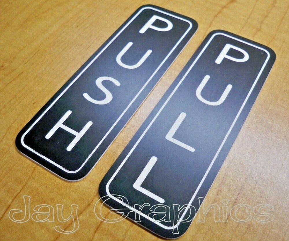 Engraved PUSH and PULL Office Door Signs | Business Plaques | Home Wall Plates