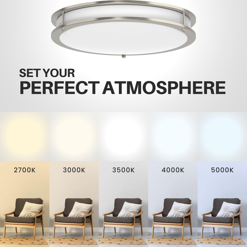 DYMOND LED Ceiling Light Flush Mount Dimmable Adjustable Lighting from Warm W... gallery