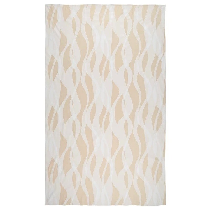 IKEA KRUSTISTEL Tablecloth White Light Beige Patterned 57" x 94" New gallery