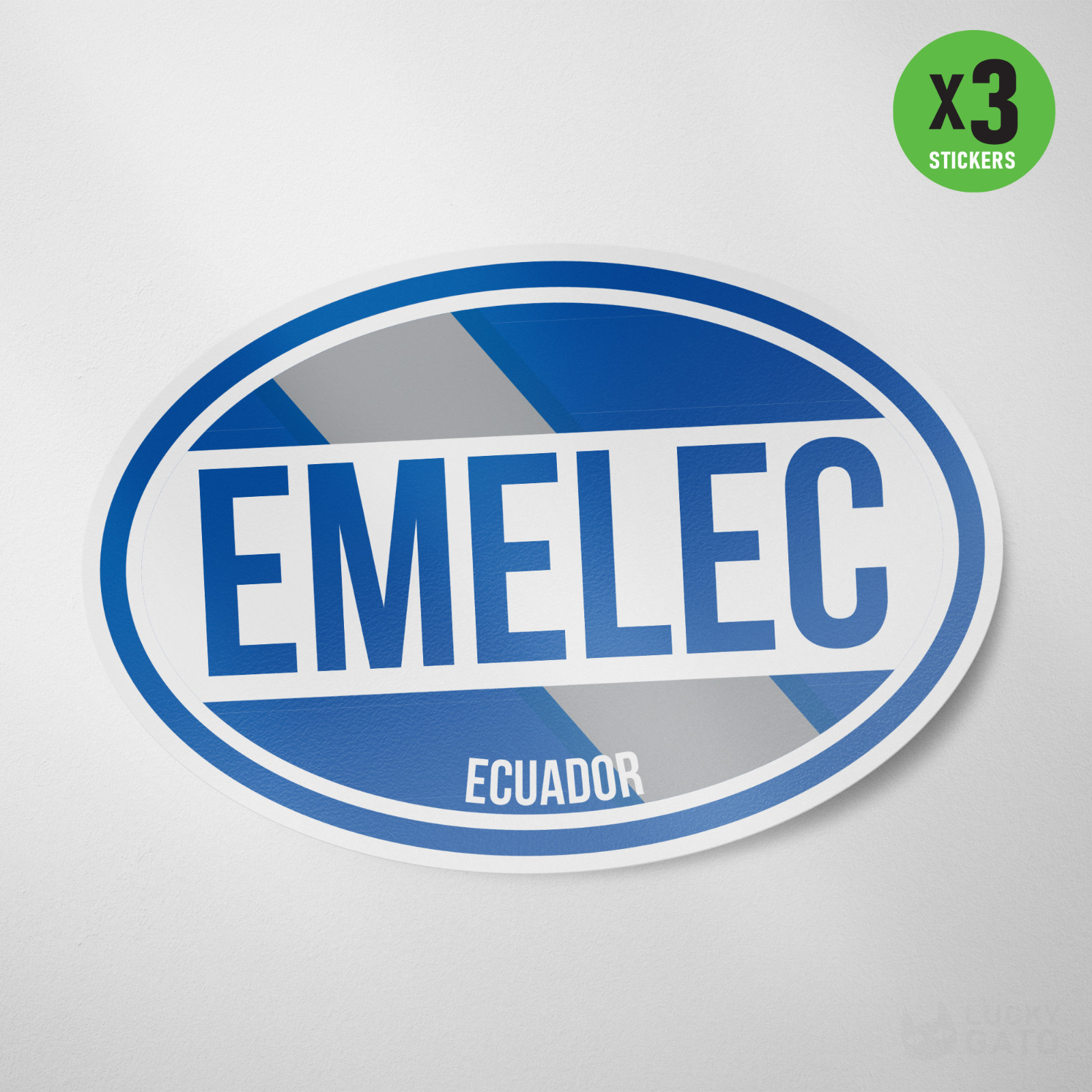 Emelec Ecuador 3 Pack Sticker Vinyl Decal Oval Auto Futbol Guayaquil gallery