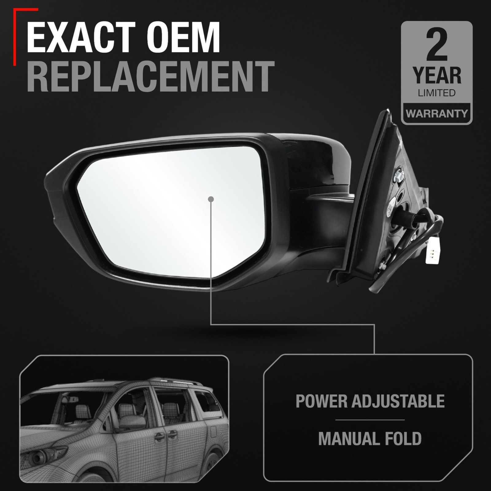 Driver Side Mirror Replacement - Compatible with 2017-2021 Honda Civic Sedan,... gallery
