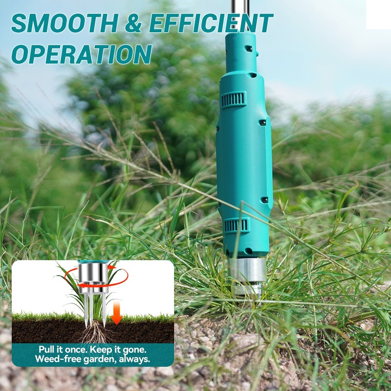 Electric Weeder Weed Puller Handheld Lawn Grass Remover Tool Garden w/1 Battery gallery
