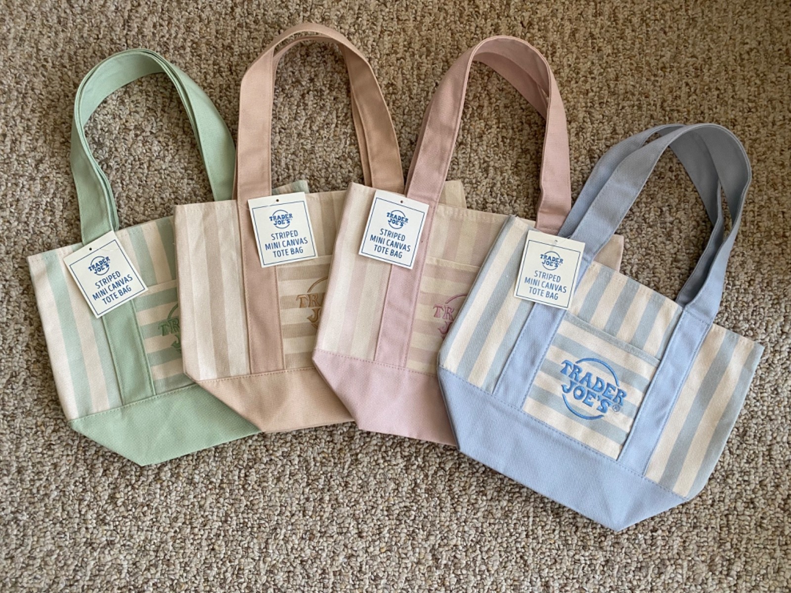 Trader Joe's Summer 2026 Striped Totes - 1 Full 4 Color Mini Set-Limited Edition gallery