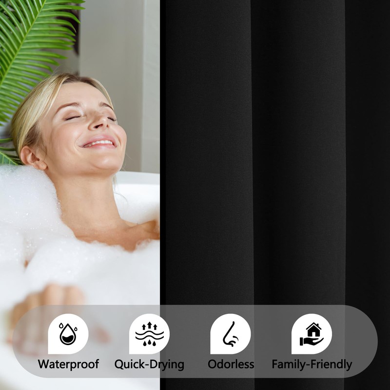 Soft Microfiber Ruffle Shower Curtain with Waterproof TPU Backed, French Coun... gallery