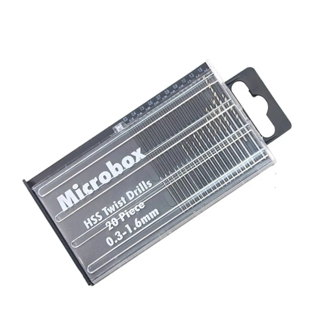 20pc Micro Drill Bit Set Wire Gauge Index #61-80 without Swivel Head Pin Vise gallery