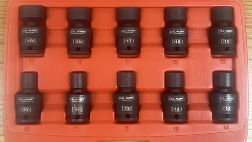 Cal-Hawk 22-pc 3/8" Drive Ball/Swivel Shallow Impact Socket Set SAE and Metric gallery