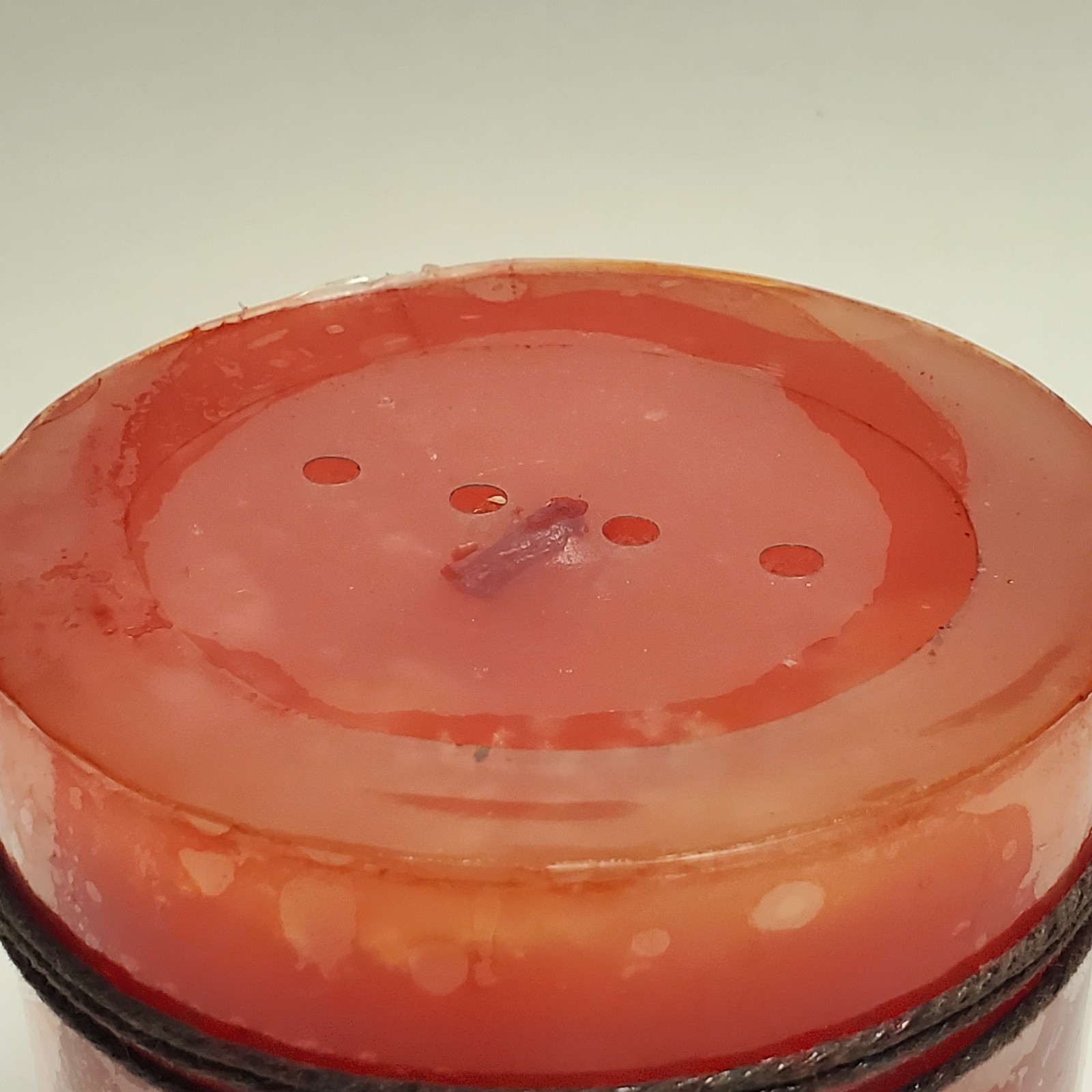 Pier 1 Island Orchard Scented Pillar Candle 4x4 Orange Red Ombre Leaf Charm New gallery