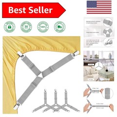 4 Adjustable Fitted Bed Sheet Holders – Elastic Clips to Stay in Place