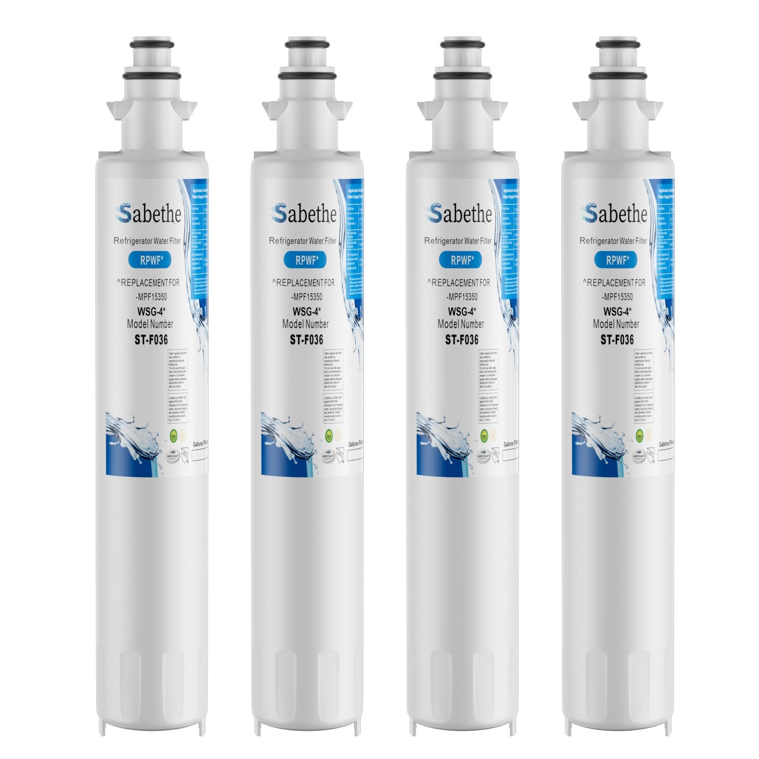 4 Pack Refrigerator Water Filter Replacement for WSG-4, OPFG3-RF300, RWF1063 gallery