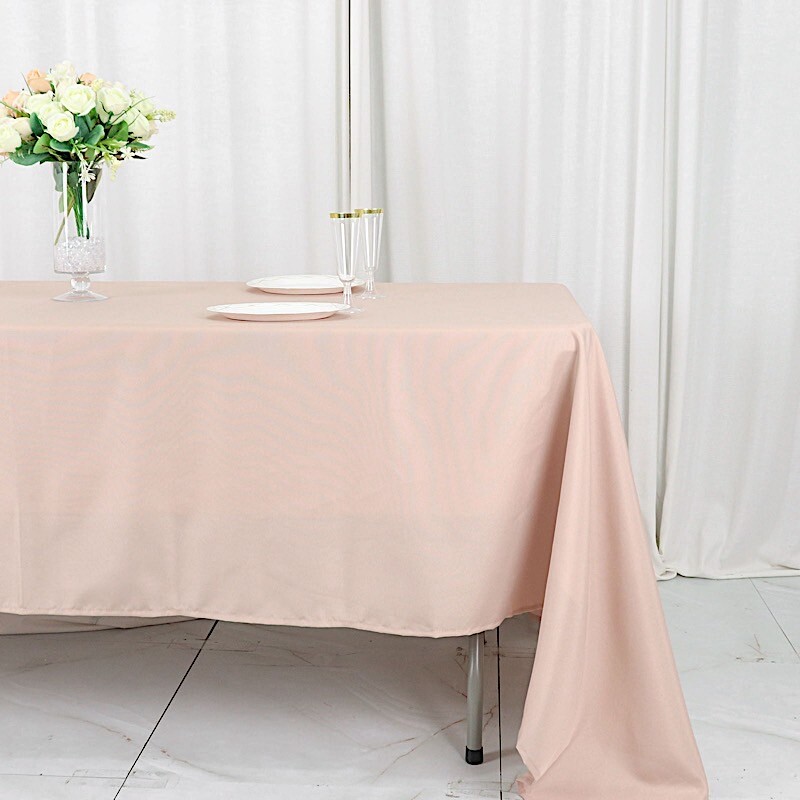 Nude 72x120 RECTANGLE POLYESTER TABLECLOTH Wedding Catering Dinner Supplies gallery