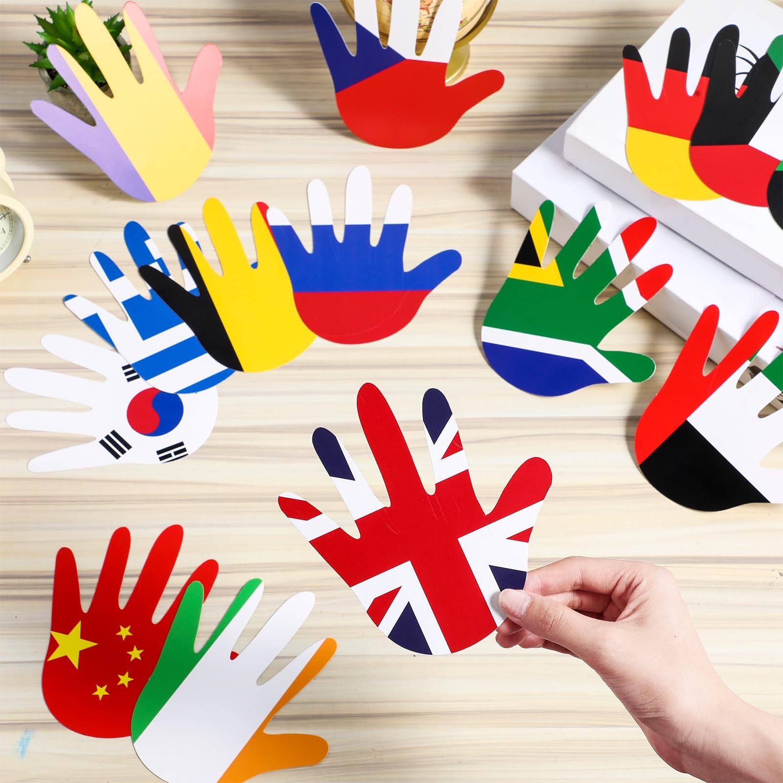 36 Pcs Around The World Bulletin Board Set Flags of The World Multicultural H... gallery