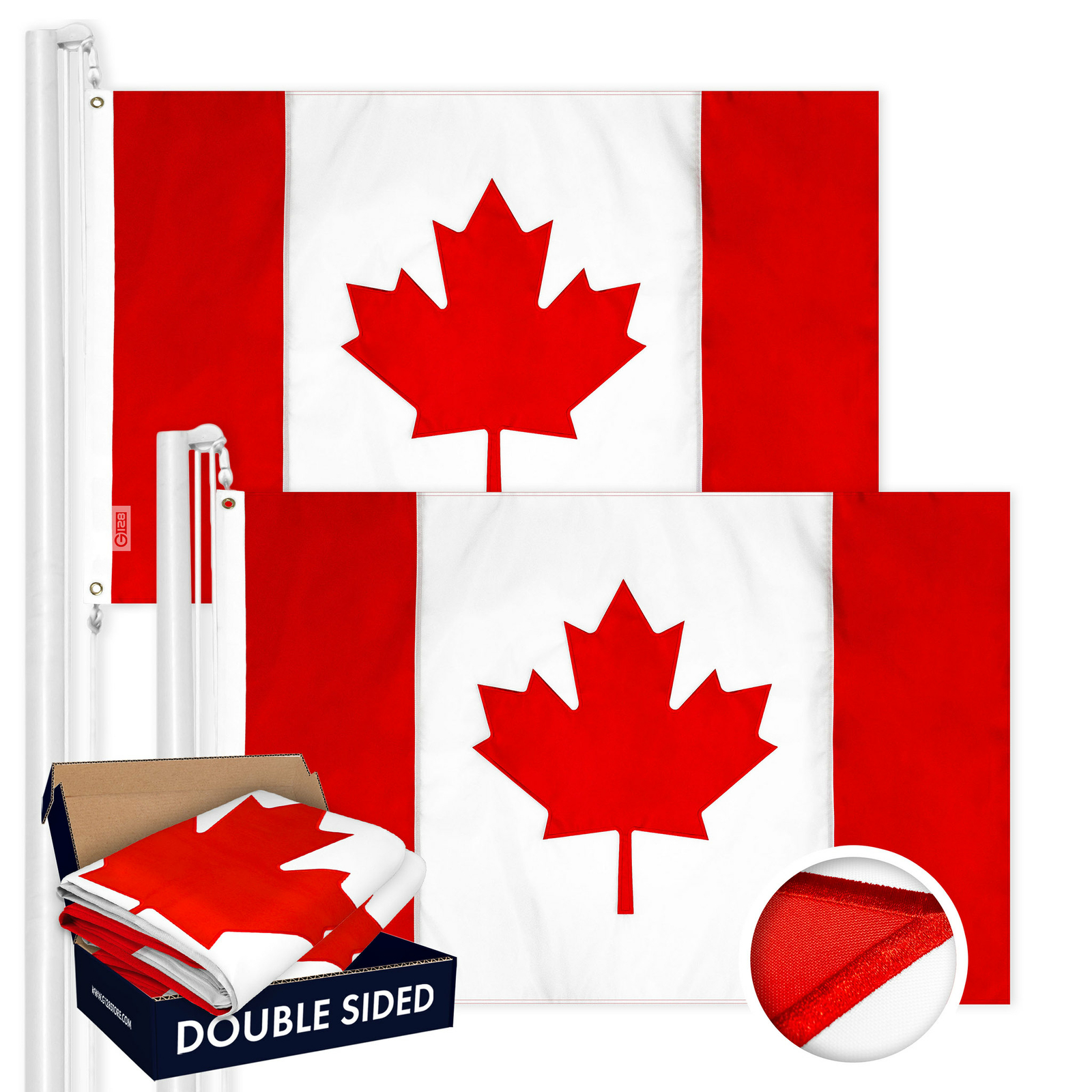 Canada Canadian Flag 4x6FT 2-Pack Double-sided Embroidered Polyester By G128 gallery