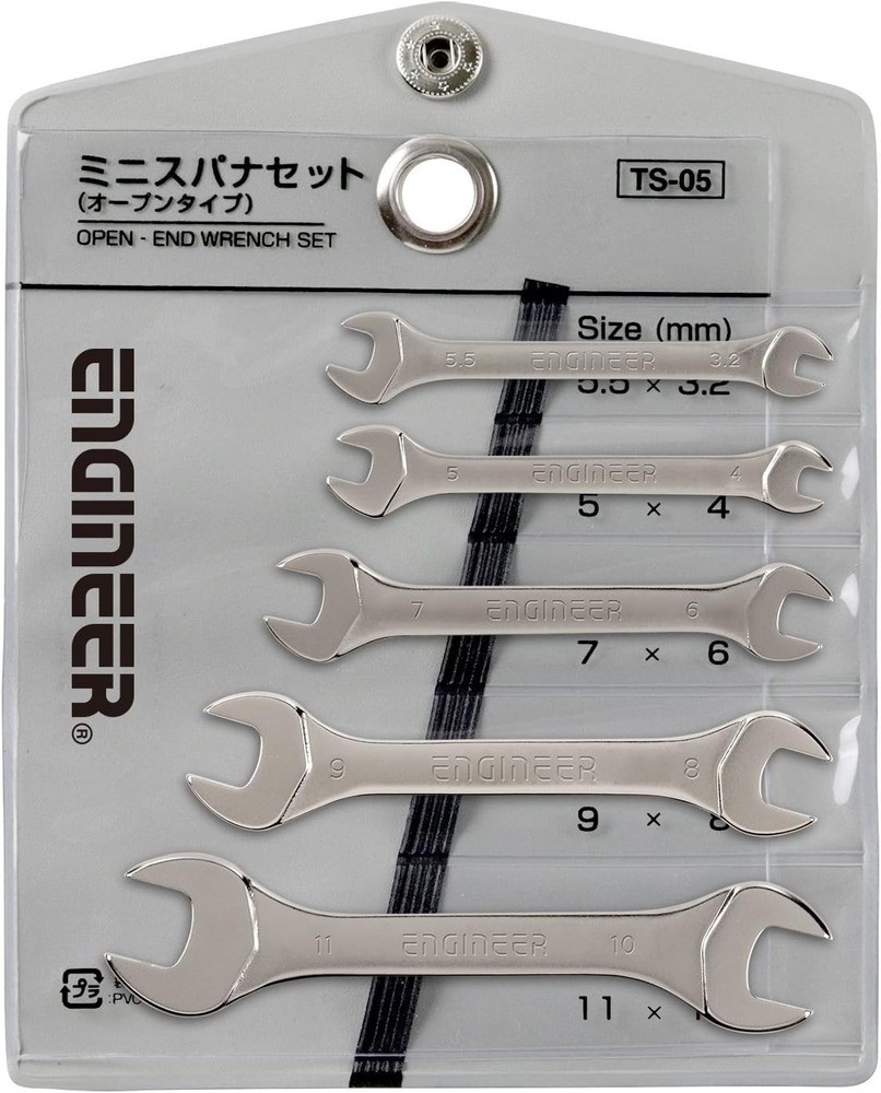 ENGINEER TS-05 Mini wrench spanner set Made in Japan 3.2/4/5/5.5/6/7/8/9/10/11mm
