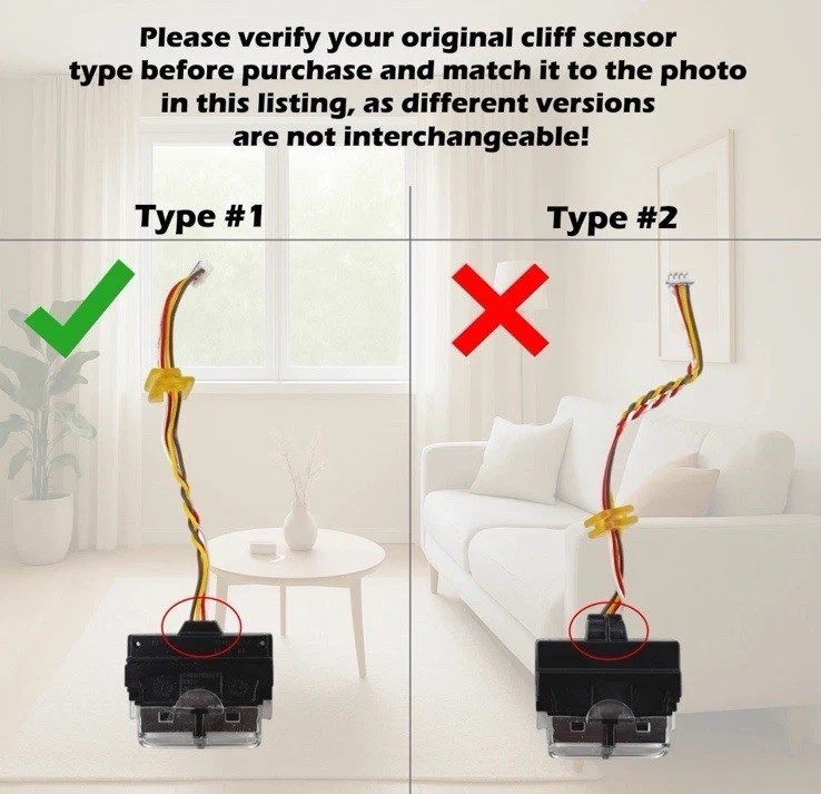 OEM Cliff Sensor Set iRobot Roomba Combo j7+ j9+ 10 Max Robot Vacuum - Type 1/2 gallery