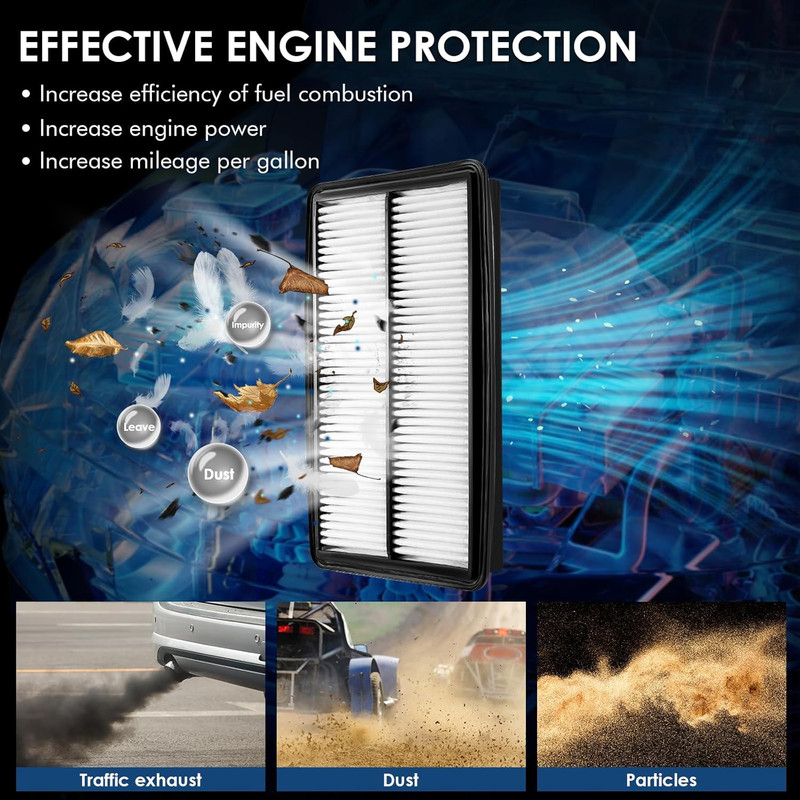 CA10013 Replacement Engine Air Filter, Efficient Filtration Offers 99% Air Purif gallery