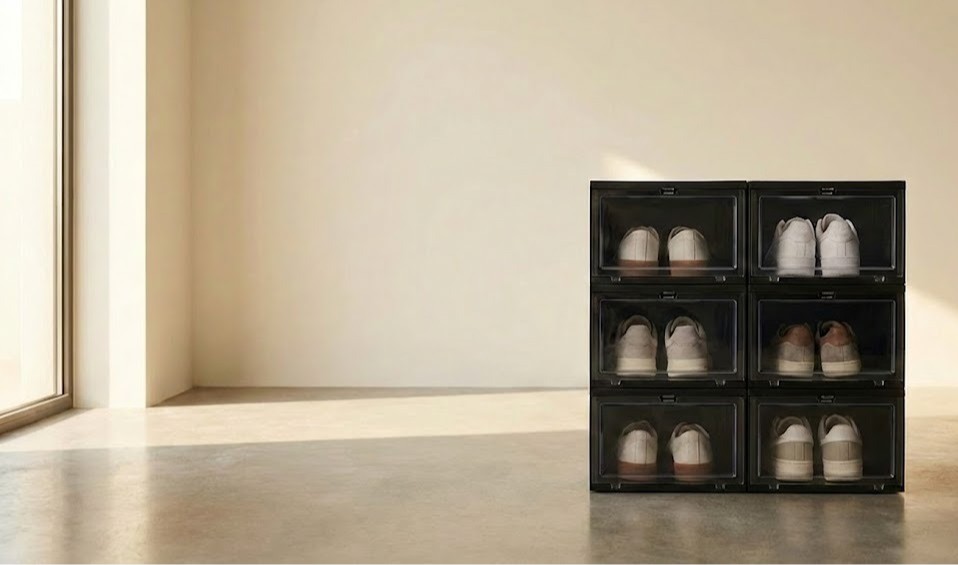 [6/12/24] Pack Stackable Shoe Storage Boxes – Extra Large Clear Sneaker Display gallery