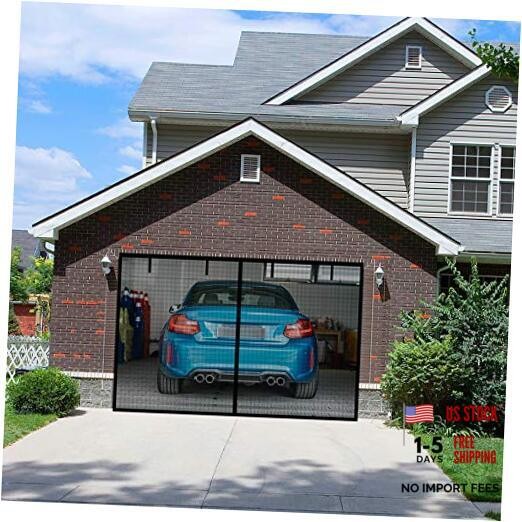 Magnetic Garage Door Screen with 4 Strapping Tapes for 1 Car Garage 8x7ft Black gallery