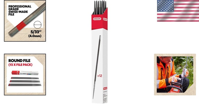 Efficient 5/32" Chainsaw Chain Sharpening Files - 12-Piece Set for Professionals gallery