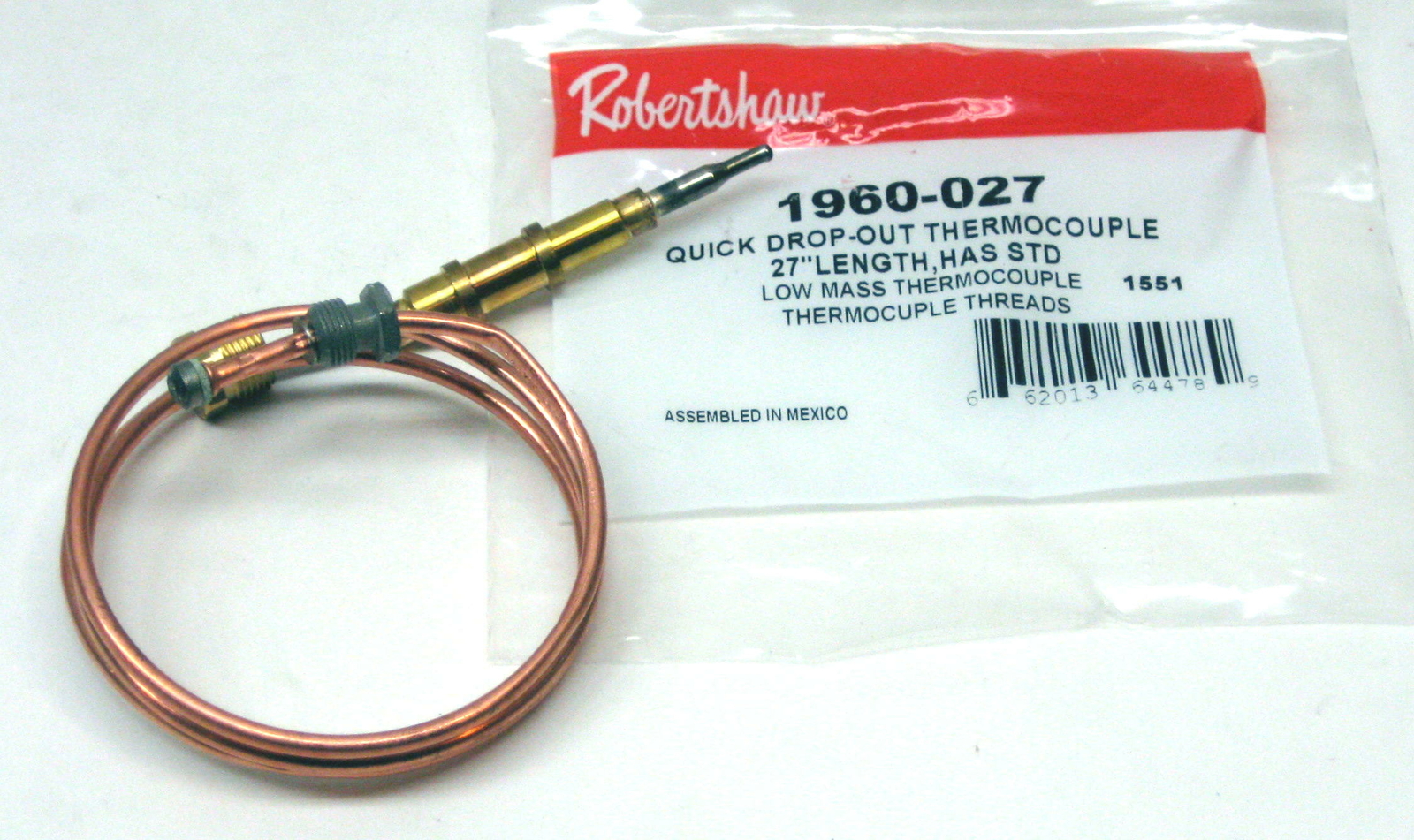 Robertshaw Quick Drop Out Low Mass Thermocouple 1960-027 27" gallery