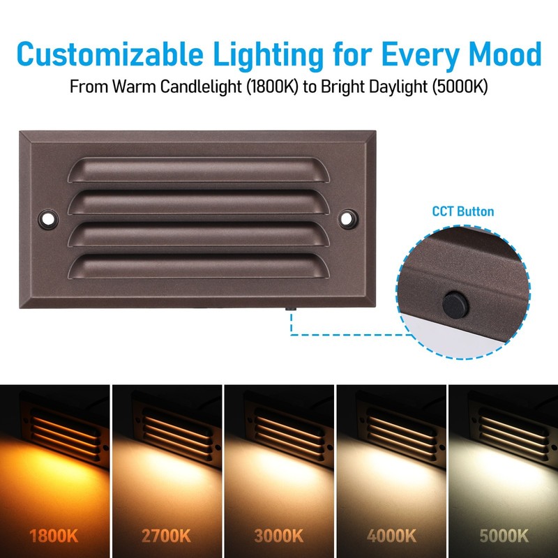 12-Pack Low Voltage Louvered LED Step Light, 3000K Warm White, Oil Rubbed Bronze gallery
