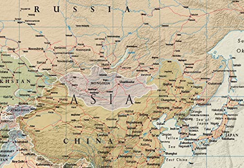 World Contemporary Premier Wall Map Poster Mural 24h x 36w - LAMINATED gallery