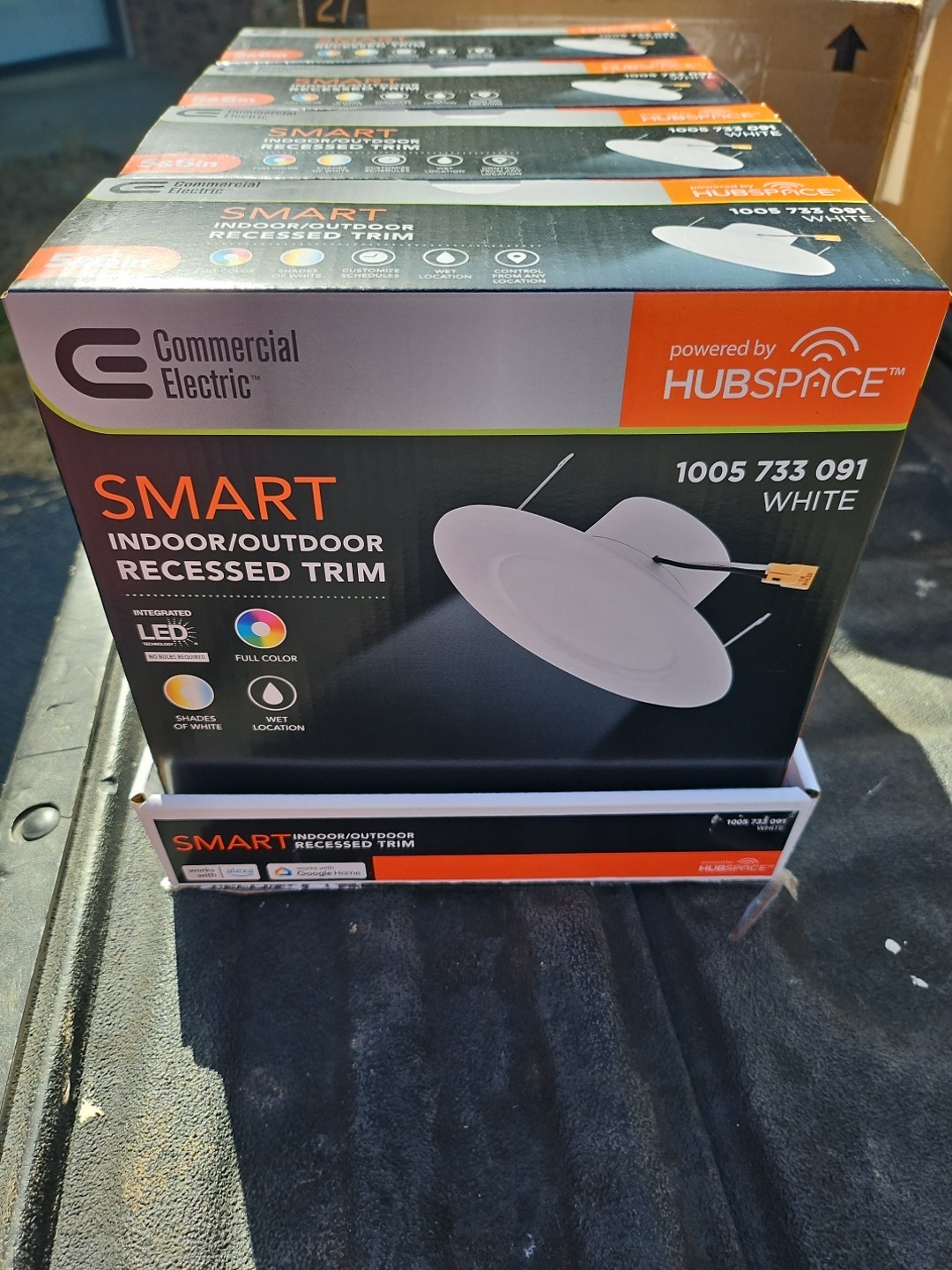 4- Commercial Electric 5/6" Smart LED Tunable Adjustable CCT Recessed Light Trim gallery