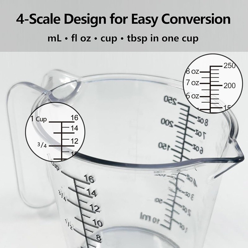 Clear Liquid Measuring Cup 250ml Laser Etched Accurate Baking Cooking DIY New gallery