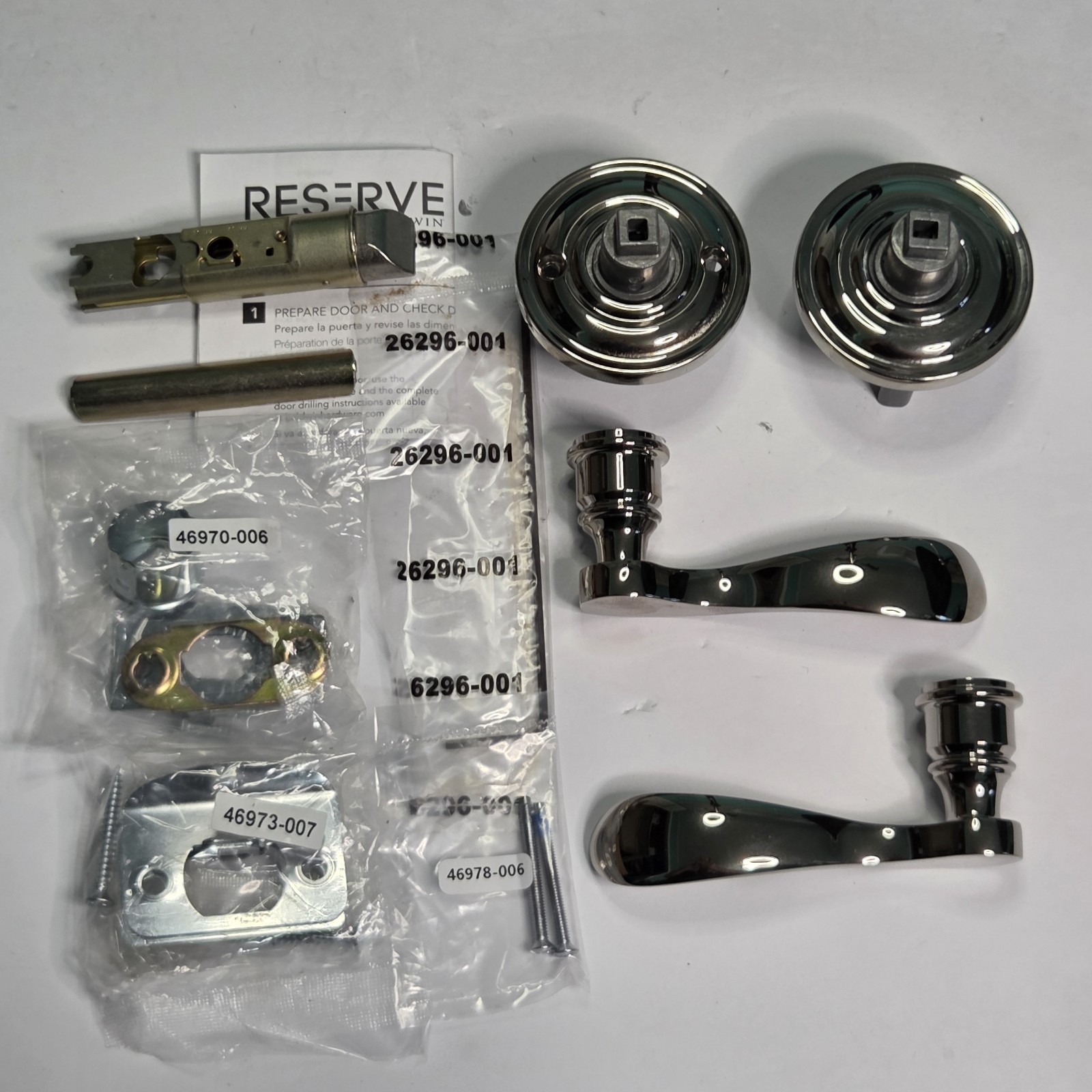 Baldwin Reserve Curve Lever Passage Set Traditional Round Rose Polished Nickel gallery